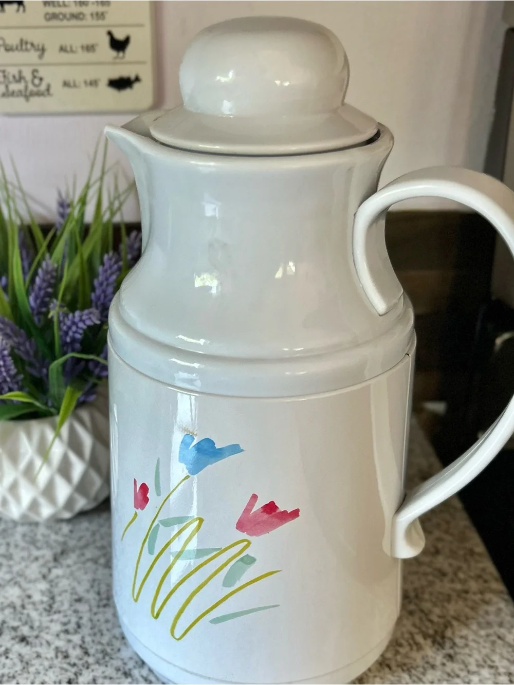 Vintage Rustic Cottagecore Farm Homestead Floral Thermos Hot Beverage Keeper